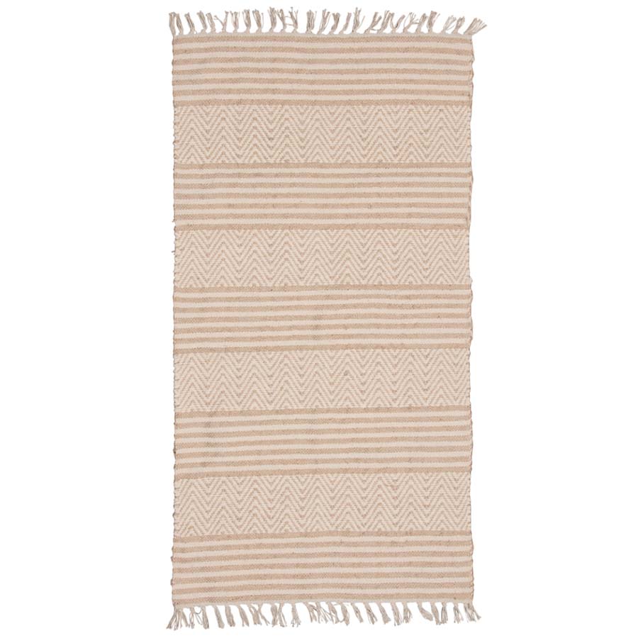 Neutral Handloom Chenille & Jute Geometric Rug - R39724 - Uneeka